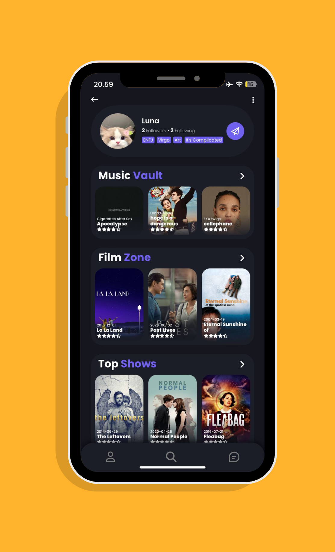 MyVibe dashboard